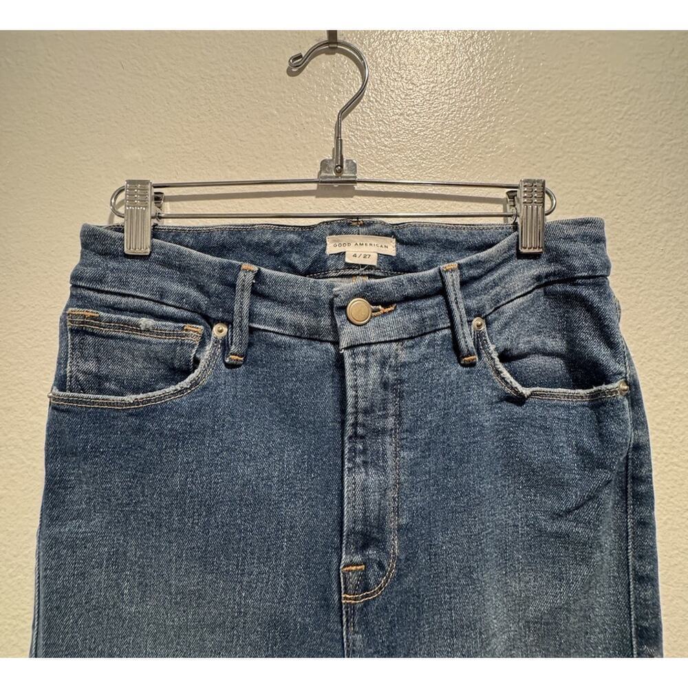 Good American Good Legs Skinny Jeans Women’s Size 4 27 Frayed Hem Medium Wash - Picture 3 of 8